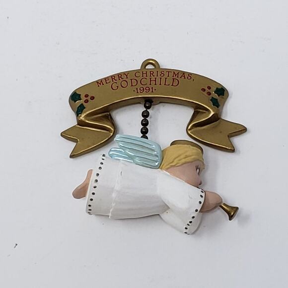 1991 Hallmark Godchild Keepsake Handcrafted Holiday Christmas Ornament - Picture 6 of 8